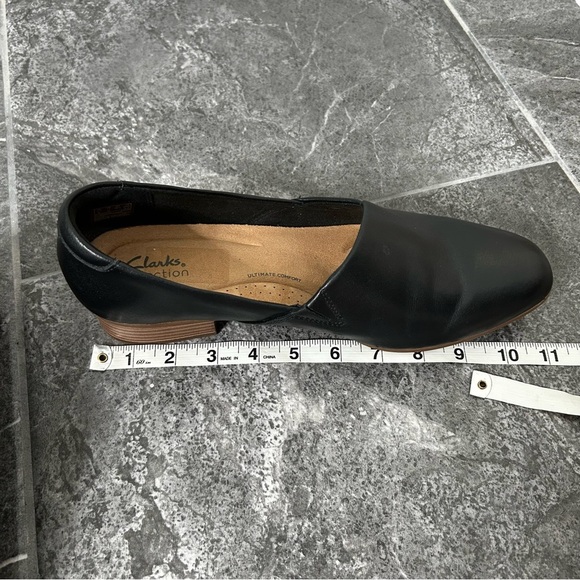 Clarks Juliet Palm Loafer Black Slip On Stacked Heel Size 11 Leather Loafer Fall - Picture 11 of 13